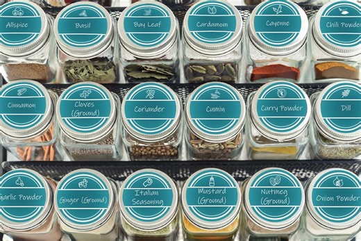 Modern Printable Spice Jar Labels – Top & Front | Pantry/drawer Organization Set - Etsy