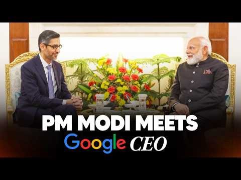 PM Modi meets and interacts with Google CEO Sundar Pichai