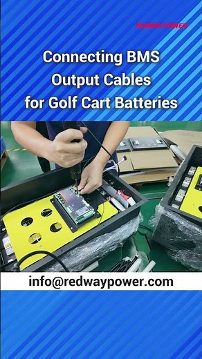 Connecting BMS Output Cables for Golf Cart Batteries #batteryassembly #powersource
