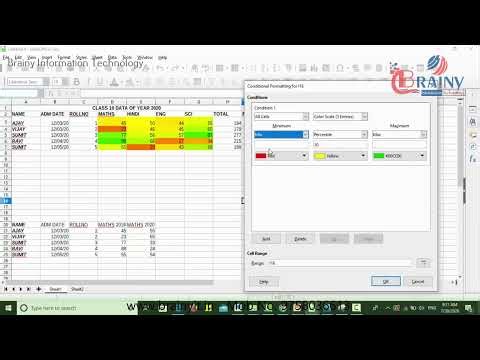 125 CONDITIONAL FORMATTING IN LIBRE CAL SPREADSHEET CCC