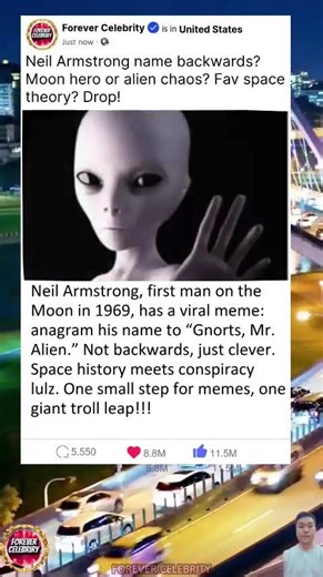 Is Neil Armstrong Really "Gnorts, Mr. Alien"?