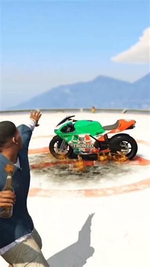 Jumping With Burning Bike in GTA Games 😱