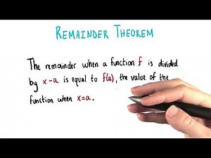The Remainder Theorem - College Algebra