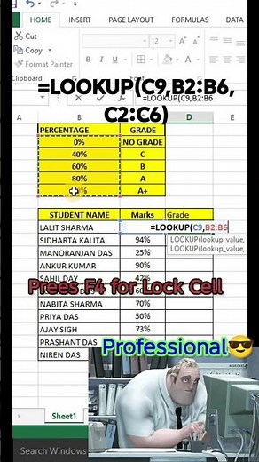 Excel Lookup Formula in Seconds ⚡ | Find Data Like a Pro #exceltips #excel #exceltricks