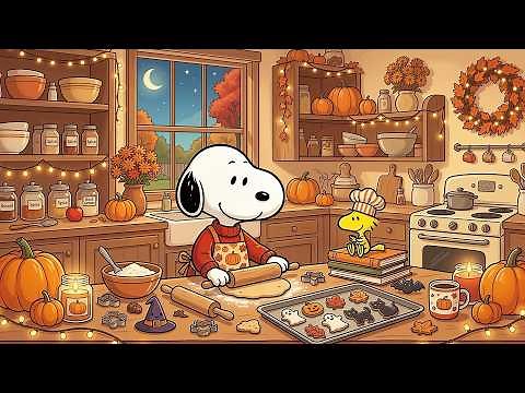 Snoopy’s Cozy Autumn Kitchen 🍂 Smooth Jazz Music for Baking, Relaxation & Warm Moments