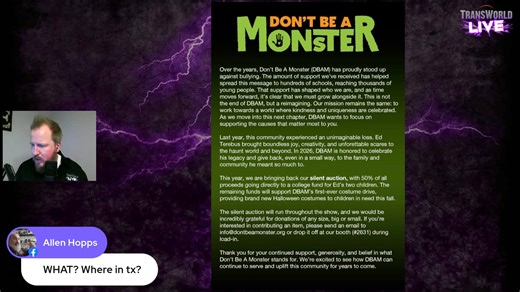 � TransWorld Live Thursdays are BACK! � And we’re kicking things off in a MAJOR way. Lee George from TicketLeap & the Graffiti Fx Team are coming on the show with big announcements you’re going to want to hear first. � | TransWorld's Halloween & Attractions Show