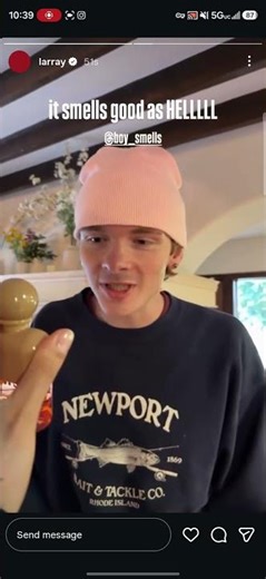 INSTAGRAM STORY: Larray Unboxes Vanilla Mace's Boy Smells Fragrance & Reviews It