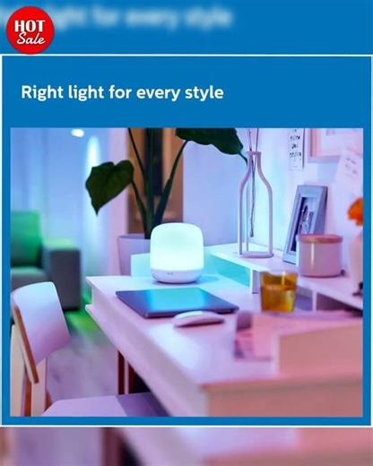 Philips 10W Wi-Fi Smart LED Table Lamp with Music Sync, Voice Control & Dimmable Feature | Color ...