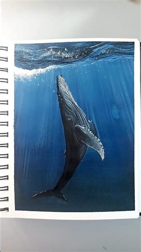 This whale gouache turned out perfect #painting #satisfying #arttutorial