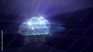 Cloud computing, Cloud Computing Concept - connect to cloud. Technology connectivity concept. Uploading data to cloud server. Stock Video