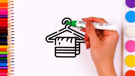 Towel drawing for a fun coloring time