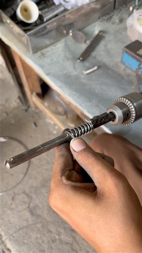 Iron Wire Spring Making on Drill Machine | Simple Handmade Spring #shortsvideo