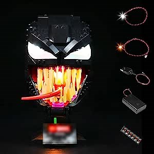 VONADO Light Kit for Lego Venom Helmet 76187 - Lego Sets Not Included, Led Lights Compatible with Lego Venom