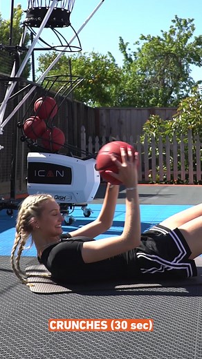 Advanced core workout with National Champion Cameron Brink 💪 All you need is a ball and some space 🏀 | Dr. Dish Basketball