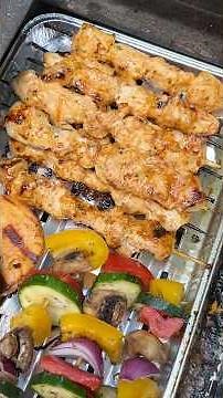 Recipe ⬇️ Grill season 🤤 Chicken skewers with chili mayo marinade 🍗🔥
