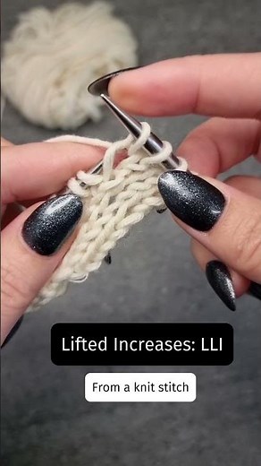Lifted increases: LLI - mini knitting demo