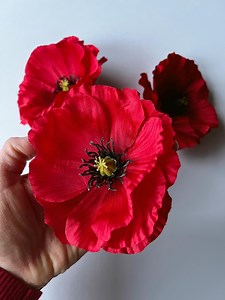 Red Poppy Head: Artificial Silk Flower Millinery Flowers (12cm/5in) - Etsy