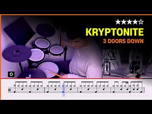[Lv.18] Kryptonite - 3 Doors Down (★★★★☆) Pop Drum Cover with Sheet Music