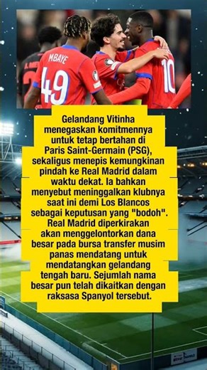 Vitinha Tolak Real Madrid: Tinggalkan PSG Sekarang Itu Bodoh#football#shorts #fyp #new #realmadrid