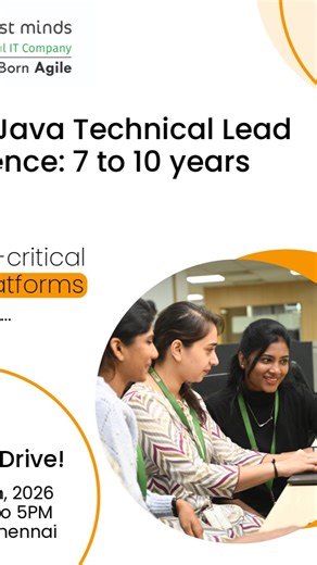 Happiest Minds Technologies on Instagram: "We are hiring Java Technical Lead! Walk‑in Drive: 10 Jan 2026 | 9AM–5PM | Chennai ✉️ Send your resume to: careers.java@happiestminds.com Come, accelerate your career in Java leadership and cloud‑native innovation. #Hiring #WalkinDrive #Java #Microservices #SpringBoot #SpringSecurity #RESTAPIs #GraphQL #JUnit #Kafka #DataStructures #CloudPlatforms #AWS #Azure #GCP #PowerBuilder #TechCareers #TechJobs #ChennaiJobs #MaduraiJobs #CoimbatoreJobs #HappiestMin
