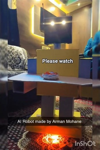 AI speaking and service Robot Made by 8th STD student. #best #robot #robotics #project #diycrafts