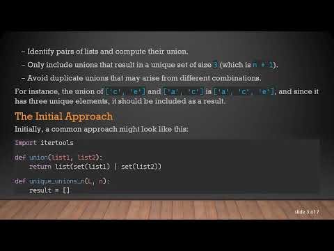 How to Get All Unique Unions of Specific Size Between Pairs in a List of Lists