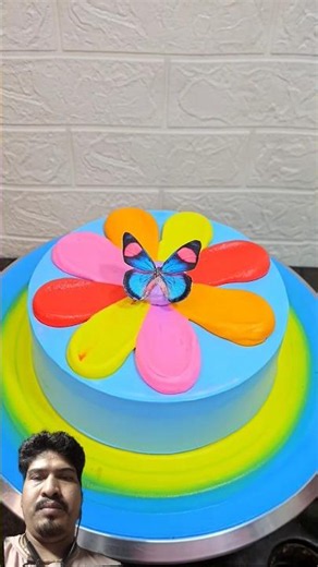 Multi-Color Blue Cake Recipe #cake #shorts #rainbow #ytshorts #shortsfeed #viral #cakedesign