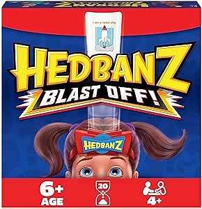 Spin Master Games Hedbanz Blast Off! Guessing Game with 25 Bonus Cards, Family Game Night for Kids and Families Ages 6 and up (Amazon Exclusive)