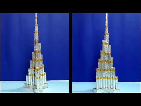 Burj Khalifa model making| How to make miniature Burj Khalifa| Burj Khalifa model for school project