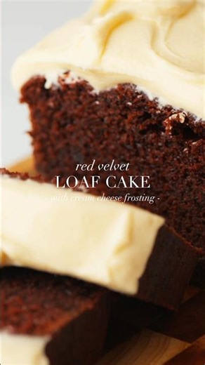 Moist & Tender Red Velvet Loaf Cake! #cake #dessert #loafcake #chocolate