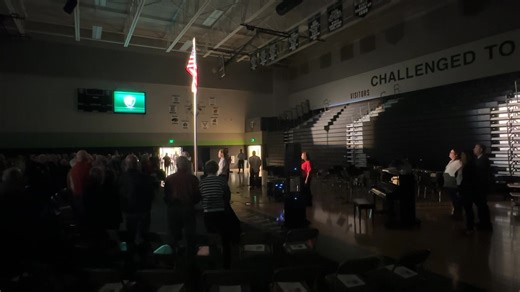Here is the flag raising ceremony from the beginning of our Veterans Day program… | Illiana Christian High School