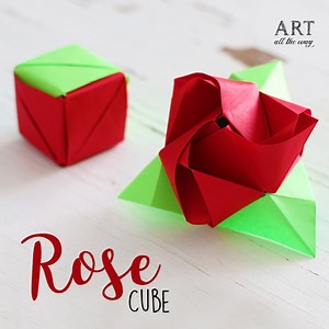 3.3K views · 47 reactions | DIY Magic Rose Cube | Paper Craft Ideas Paper Rose: https://goo.gl/tZKAFr Tiny Flower: https://goo.gl/ocKiXE Follow us on Instagram: https://www.instagram.com/ventunoart #diy #flower #cube #rose #decor | Art All The Way | Facebook