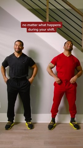 These aren’t your basic scrubs. They’re performance wear for medical practitioners on the go.