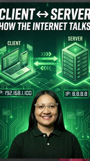 Swati Priya on Instagram: "Client-Server Model Explained with IPv4 & IPv6 | How Your Internet Works | IPv4 vs IPv6 Differences Ever wondered how your phone talks to servers like Google or YouTube? 🤔 In this short, we break down the Client-Server Model and how IPv4 & IPv6 help devices communicate over the Internet 🌐 You’ll learn: ✅ What is Client & Server ✅ How IP addresses work (IPv4 vs IPv6) ✅ Real-life example of data transfer ✅ Why IPv6 is the future of the Internet 🚀 🎓 Perfect for Comput