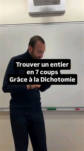 AlgèBrille on Instagram: "Pourquoi l'algorithme de dichotomie assure de trouver n'importe quel entier entre 0 et 100 en 7 coups seulement. Tiré de @lucas_maths4 #dichotomie #algorithme #tvi"