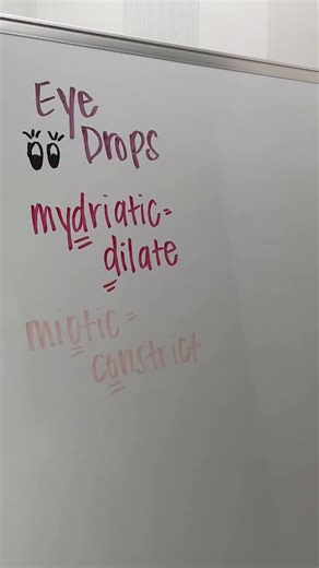 👁️ EYE DROPS: Cycloplegics = Paralyze the eye. These drops paralyze the ciliary muscle so the eye can’t focus. One of those ‘ohhh that’s why!’ pharm terms. #pharmfacts #nursingstudent | BigSisRN