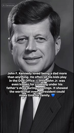 103K views · 2.4K reactions | John F. Kennedy loved being a dad more than anything. He often let his kids play in the Oval Office — little John Jr. was even known for crawling under his father’s desk during meetings. It showed the world that even a president could make time for family.  #history #jfk #truestory #storieswithcolleen | Stories with Colleen | Facebook
