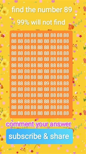 find the number 89#braintest #quiz #viral #shorts