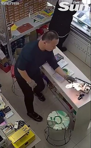 Moment broken tablet EXPLODES in man's face in China #shorts