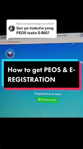 Paano Kumuha ng PEOS at E-Registration