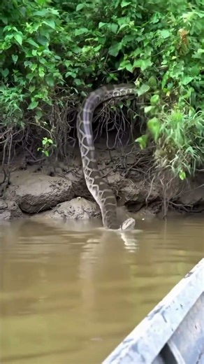 Anaconda Takes a HUGE Splash into the Water