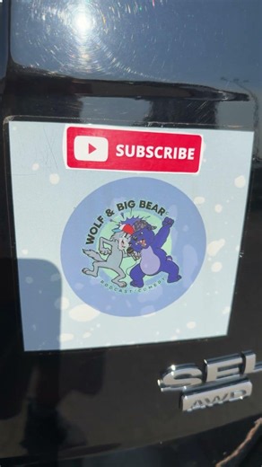Wolf and big bear Bumper Sticker #redbubble #bumperstickers #sticker