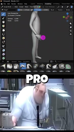 Noob Vs Pro - Pose with Sculpting in Blender3D