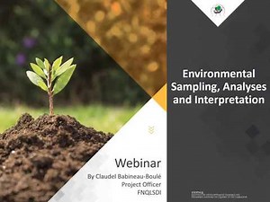 Webinar: Environmental Sampling, Analyses and Interpretation