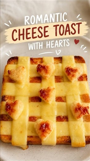 Romantic Cheese Toast with Hearts ❤️Crispy, cheesy & so easy to make!