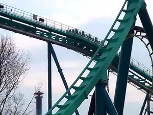 【720P高清晰】加拿大仙境乐园Leviathan(利维坦)巨型过山车测试视频