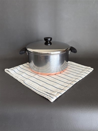 Vintage Revere Ware 4-quart Dutch Oven: Copper Clad Stainless Steel Cookware Pat Pending Logo - Etsy