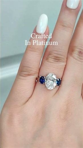 2.50.Ct Oval Sapphire 3 Stone Basket Ring #finejewelry #engagementring