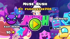 5.5K views · 145 reactions | Geometry Dash: Muse Rush by pugmaster706 el semanal, ta chido pero no entiendo como conseguir las otras 2 monedas, salu2 Nivel: Muse Rush Creador: pugmaster706 ID: 118369586 Objetos: 65,535 Dificultad: Easy Demon 10⭐ Canción: Angelic Party By: xi | Adrian Juegando | Facebook