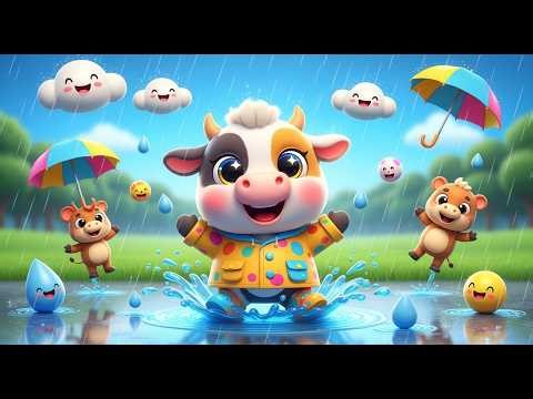 Baby Cow on a Rainy Day | Popular Nursery Rhyme For Kids | Sing Along With Kids